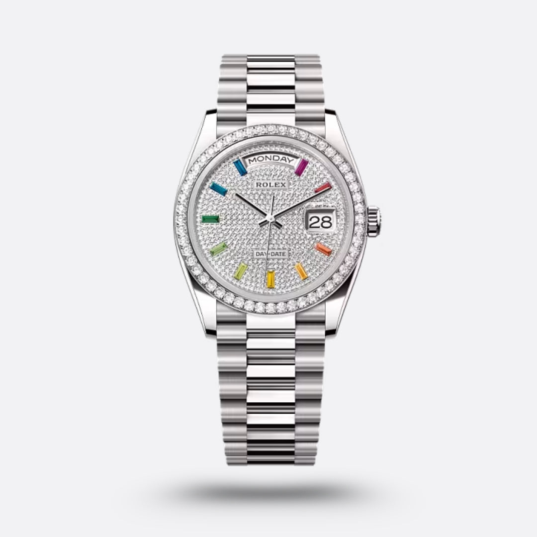 Meridian Presidential 36mm — White Gold, Pavé Diamonds