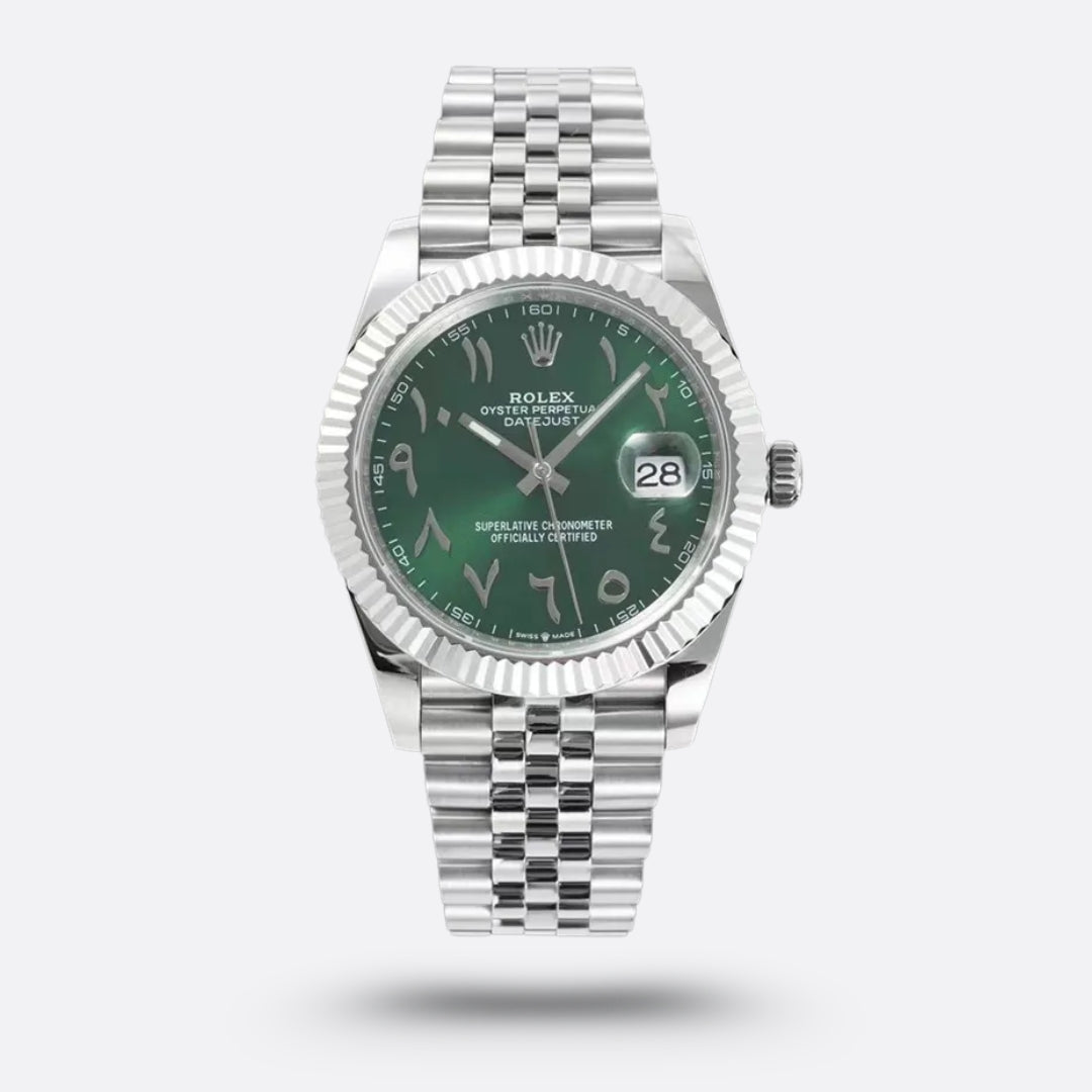 Meridian Classic Date 41 — Green Dial, Arabic Numerals