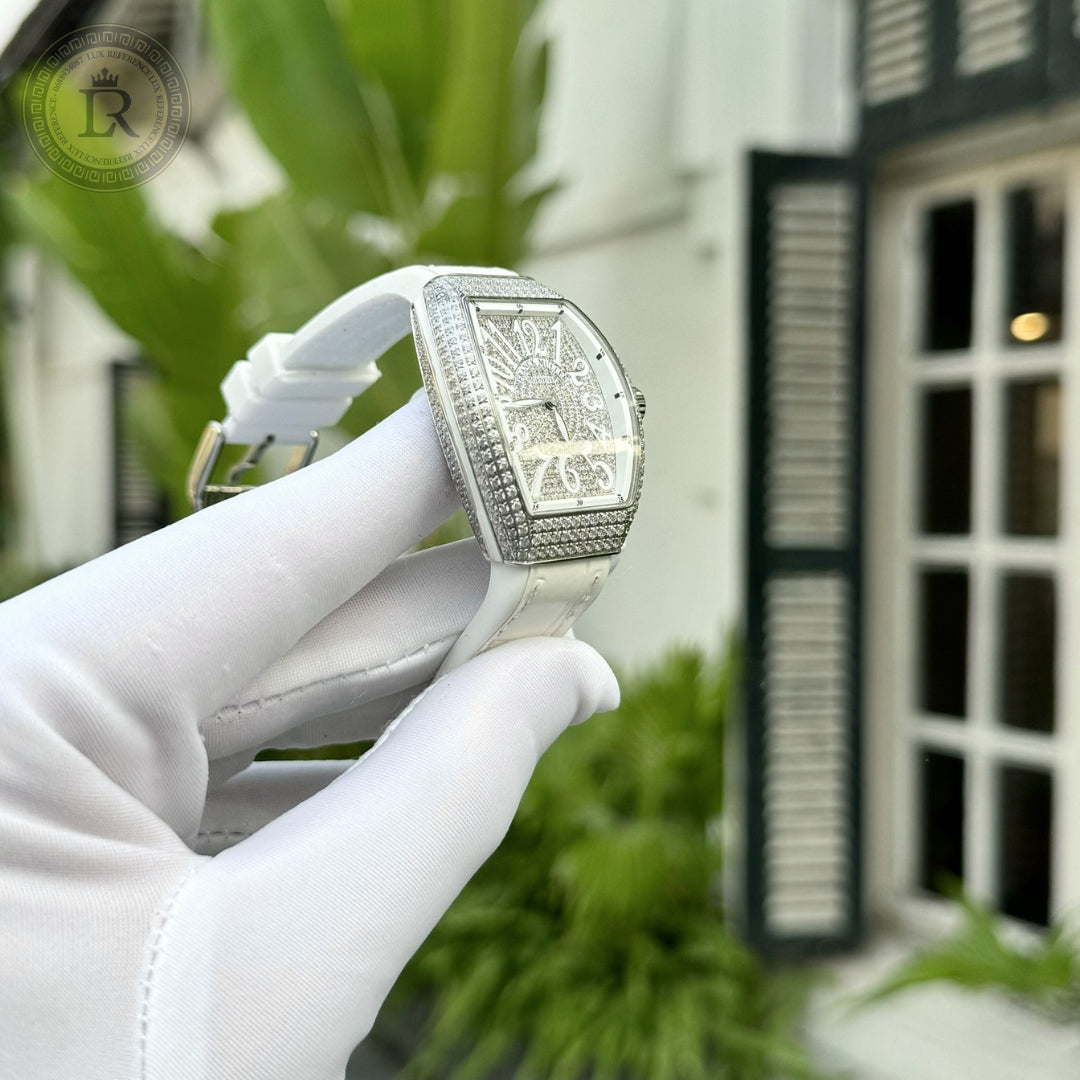 Meridian Curvex Dress — White, Diamonds