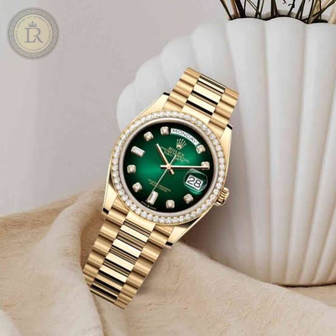 Meridian Presidential 36mm — Diamonds, Ombré Green