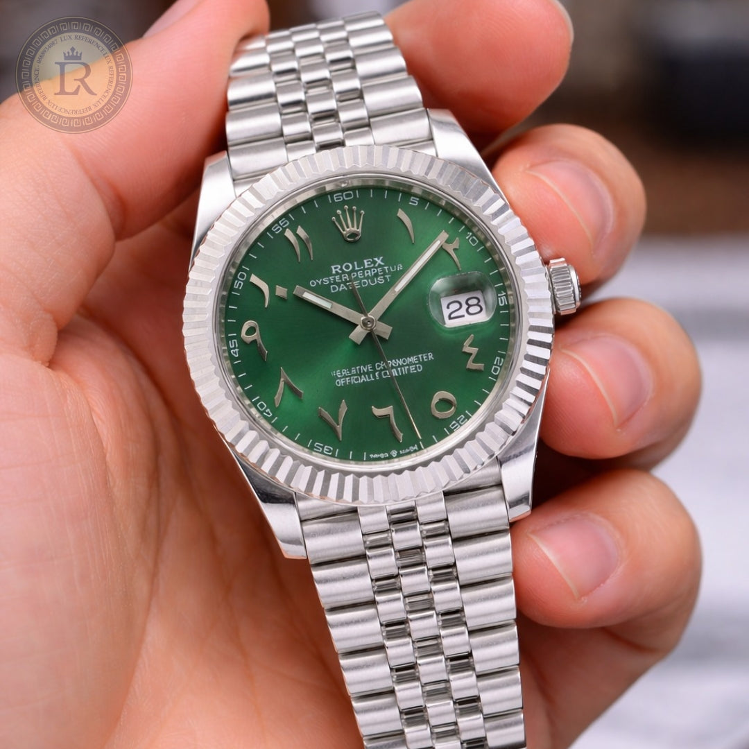 Meridian Classic Date 41 — Green Dial, Arabic Numerals