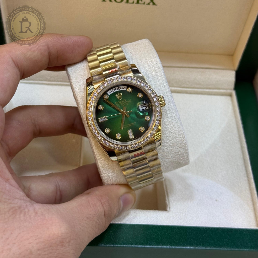 Meridian Presidential 36mm — Diamonds, Ombré Green