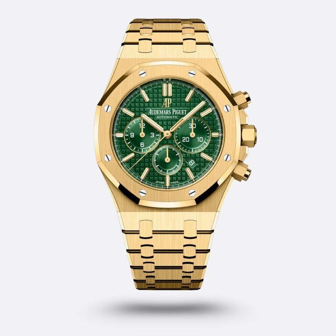 Meridian Octagon Sport Chronograph — Yellow Gold, Green Dial