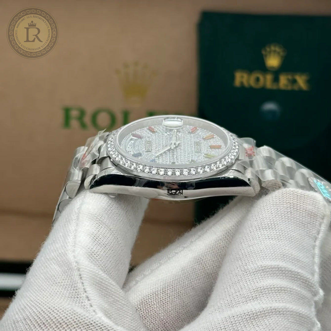 Meridian Presidential 36mm — White Gold, Pavé Diamonds