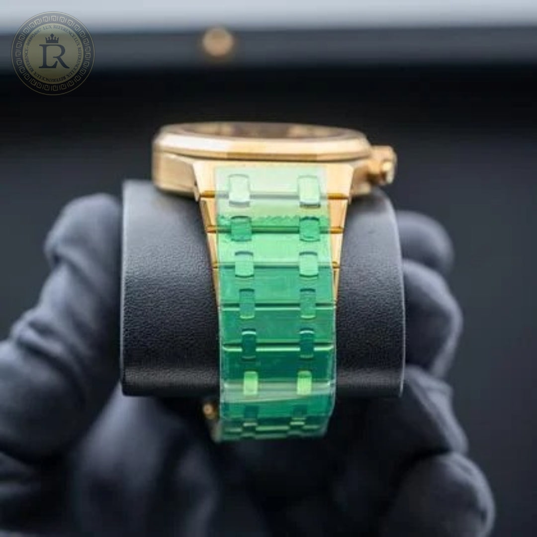 Meridian Octagon Sport Chronograph — Yellow Gold, Green Dial