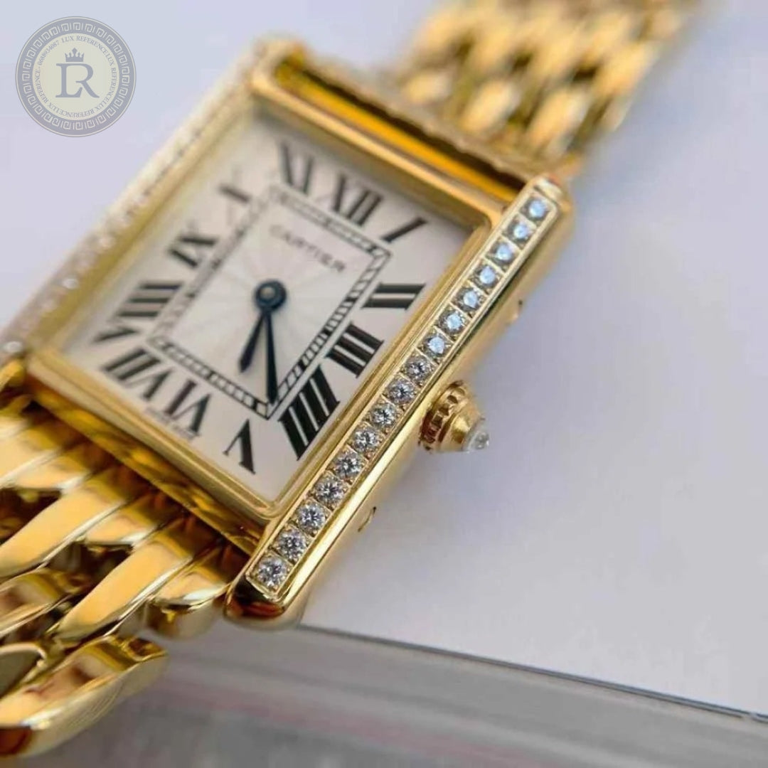 Meridian Cushion Dress Watch — Yellow Gold, Diamonds