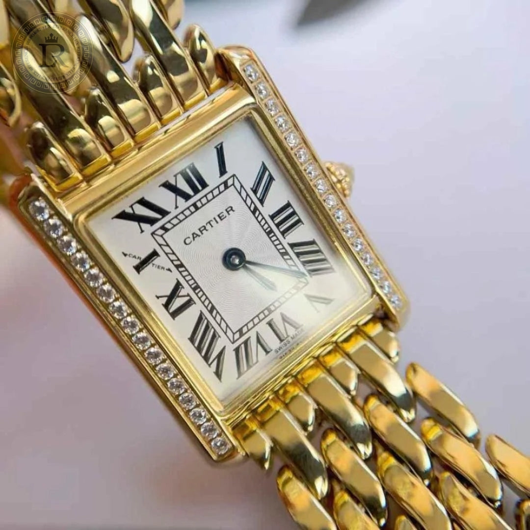 Meridian Cushion Dress Watch — Yellow Gold, Diamonds