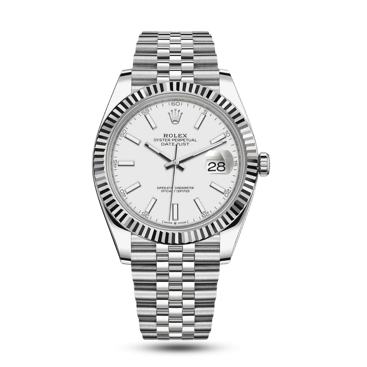 Meridian Classic Date 41 — White, Link Bracelet (Men's)