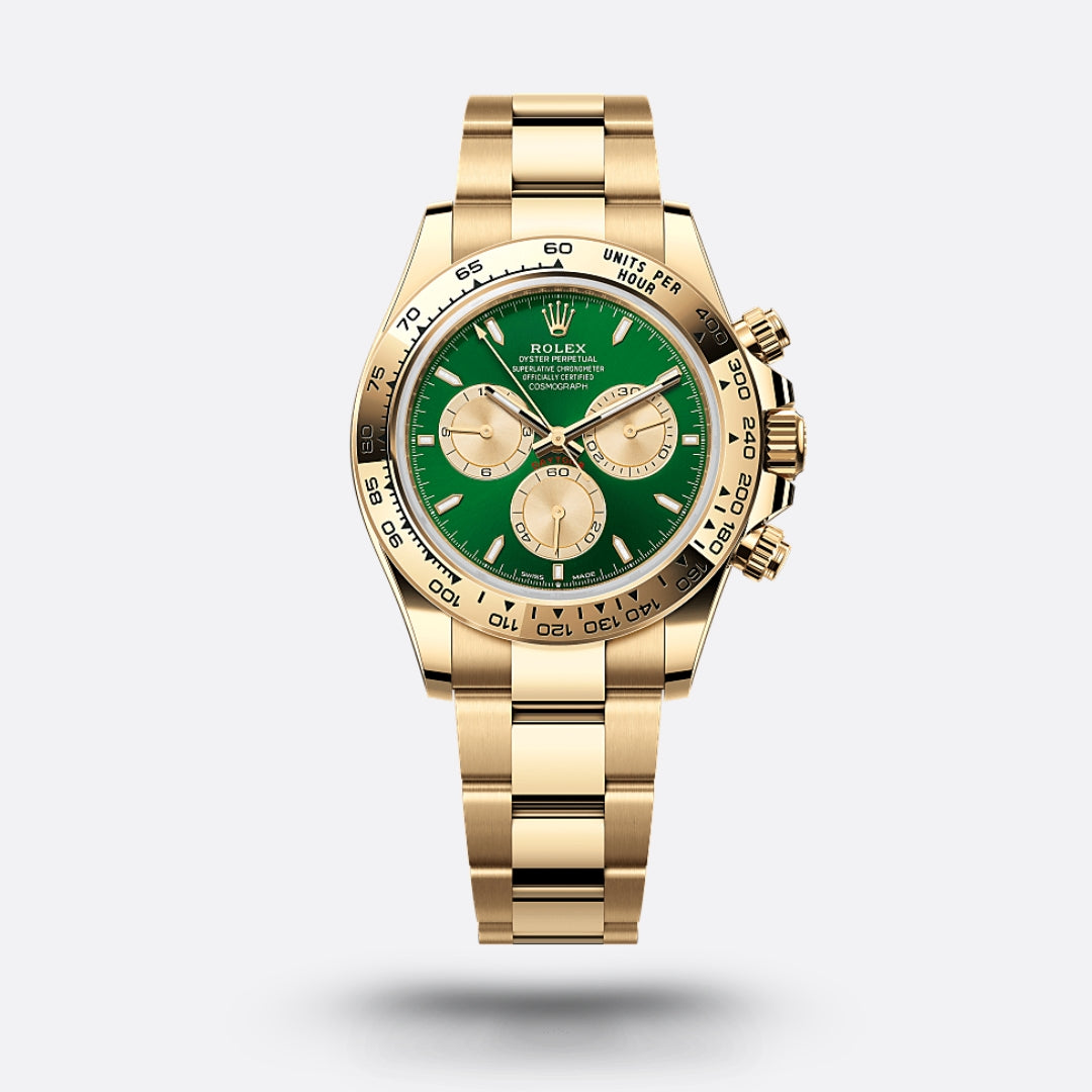 Meridian Racing Chronograph — Yellow Gold, Green Dial