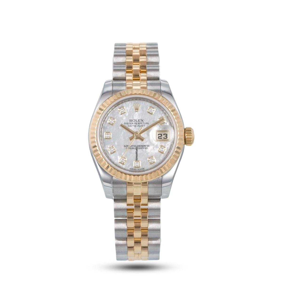 Meridian Classic Date 26mm — Gold/Steel, Diamond Dial (Women's)