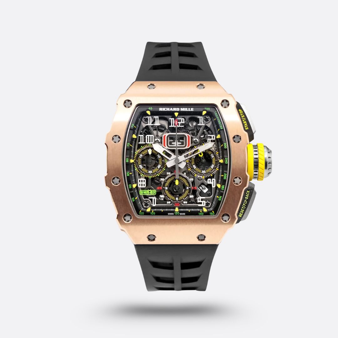 Meridian Skeleton Tonneau Sport — Rose Gold, Black Strap
