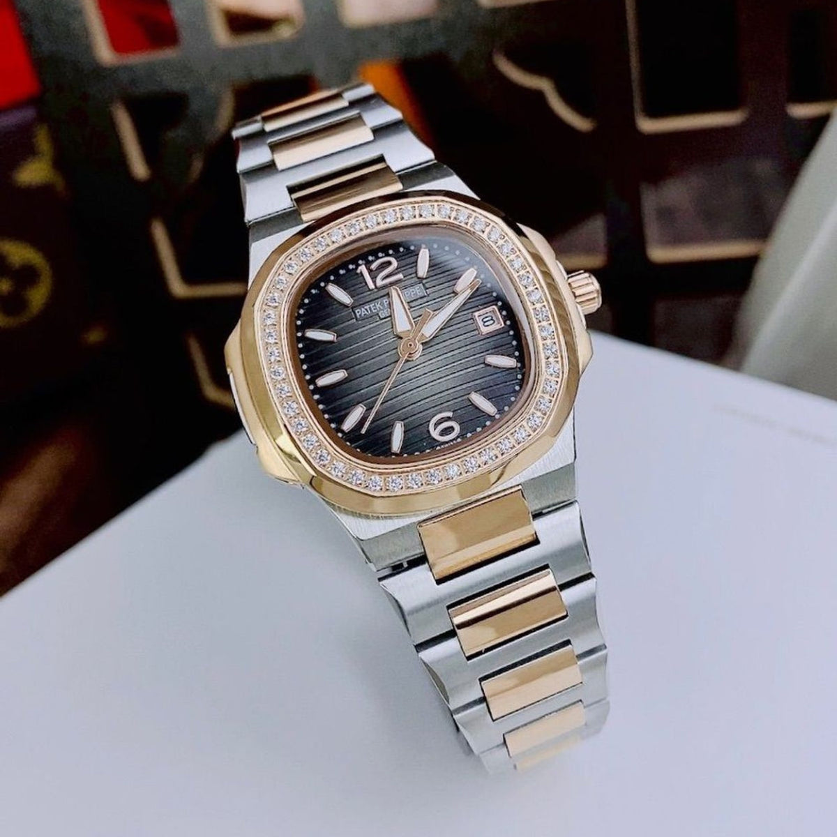Meridian Prestige Dress Watch — Two-Tone, Black Dial (Women's)