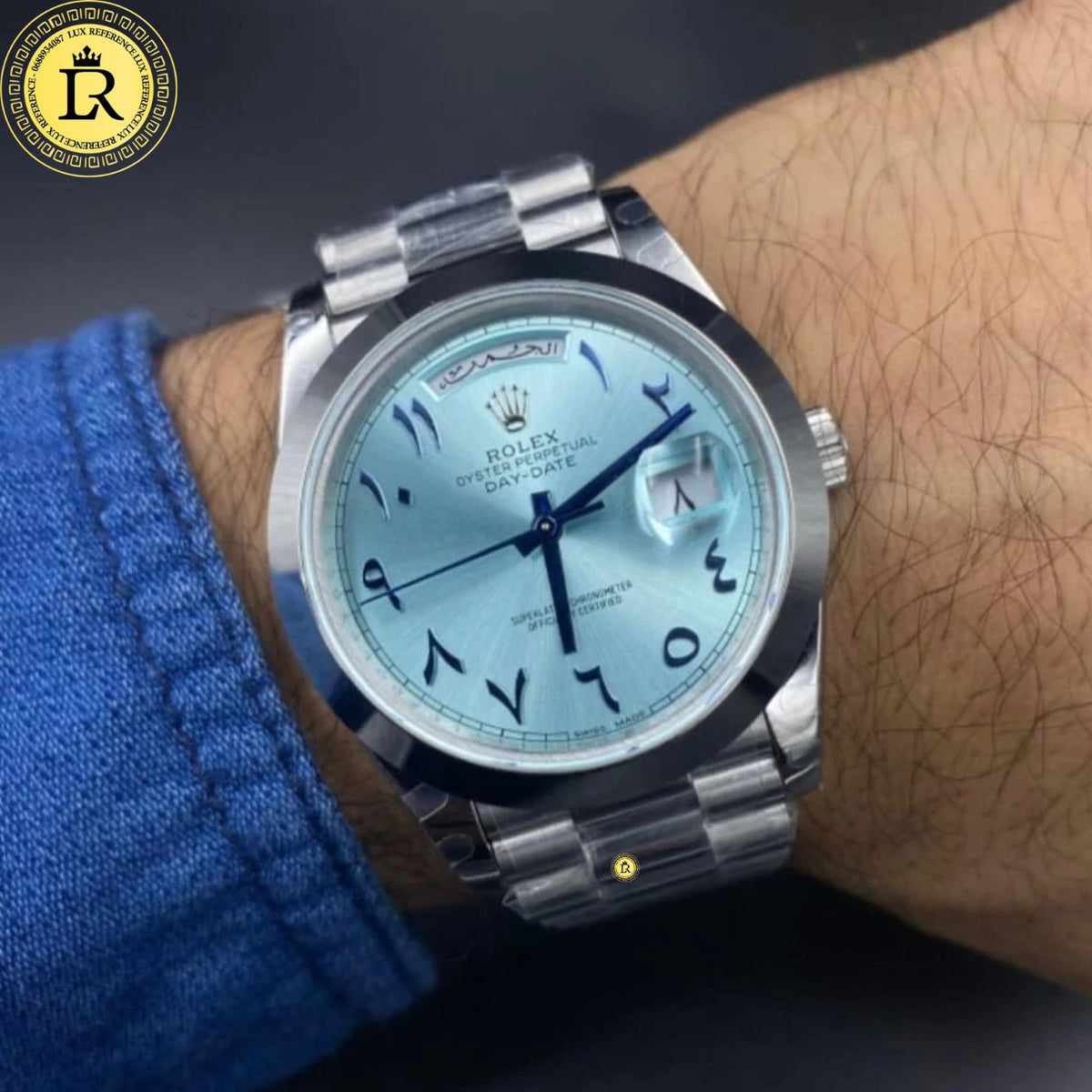 Meridian Presidential 40 Platinum — Ice Blue Dial