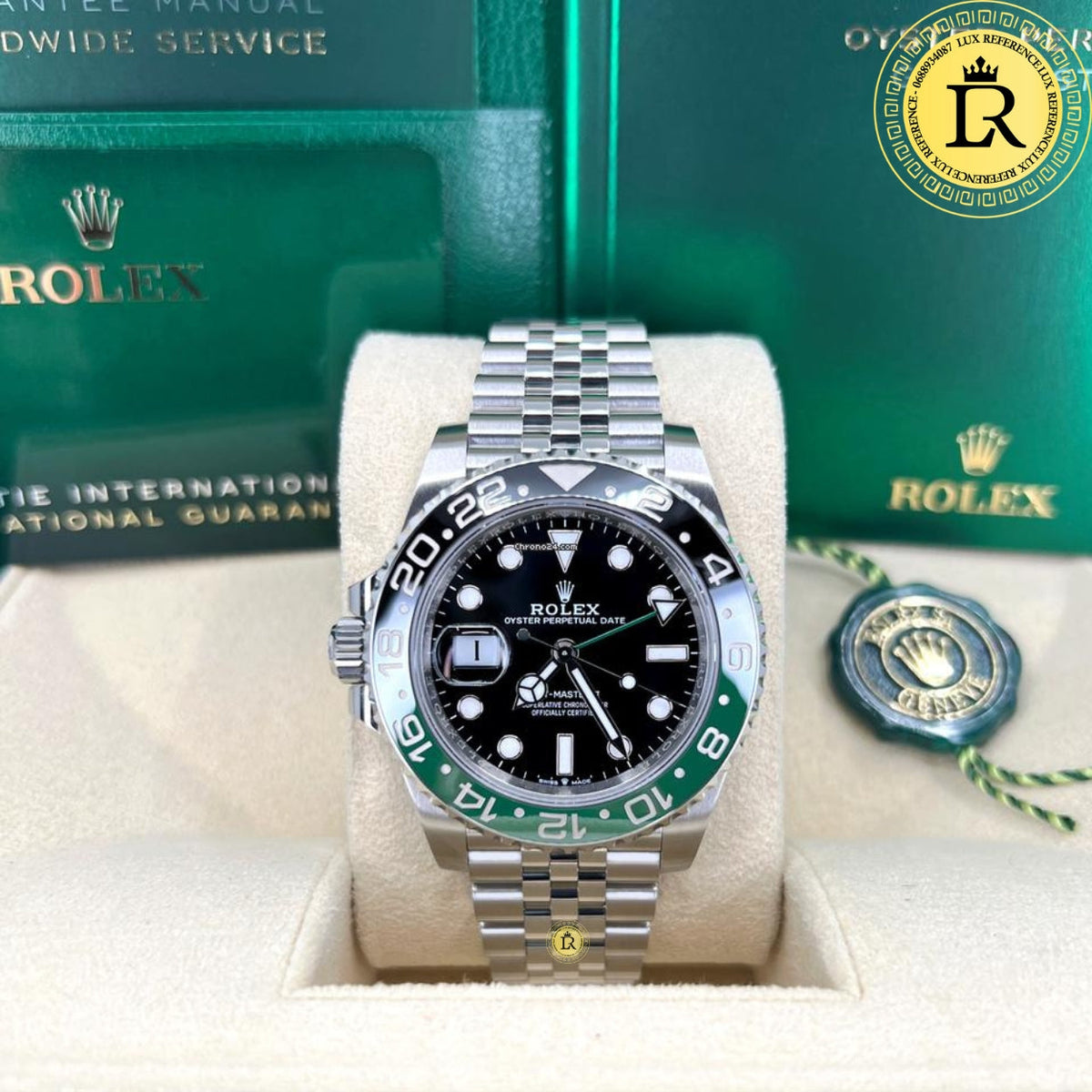 Meridian Classic Date — Green/Blue, Link Bracelet