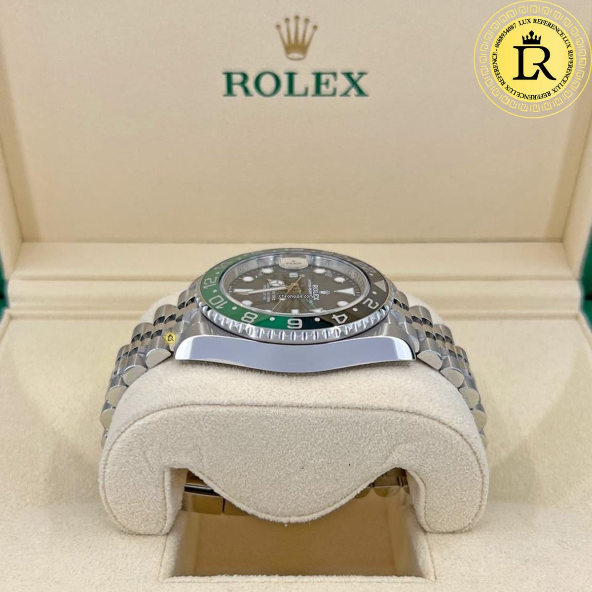 Meridian Classic Date — Green/Blue, Link Bracelet