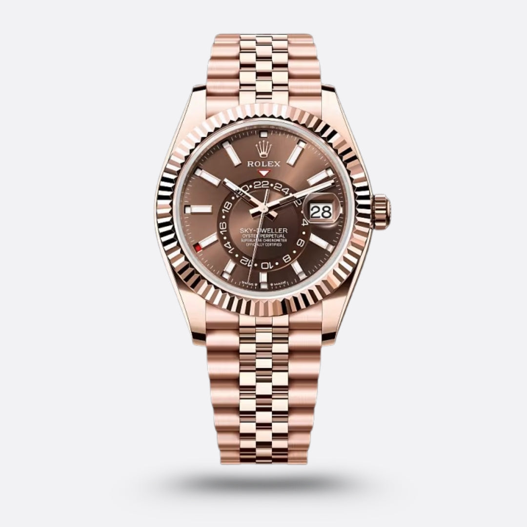Meridian Dual-Time Pilot — Rose Gold, Brown Dial