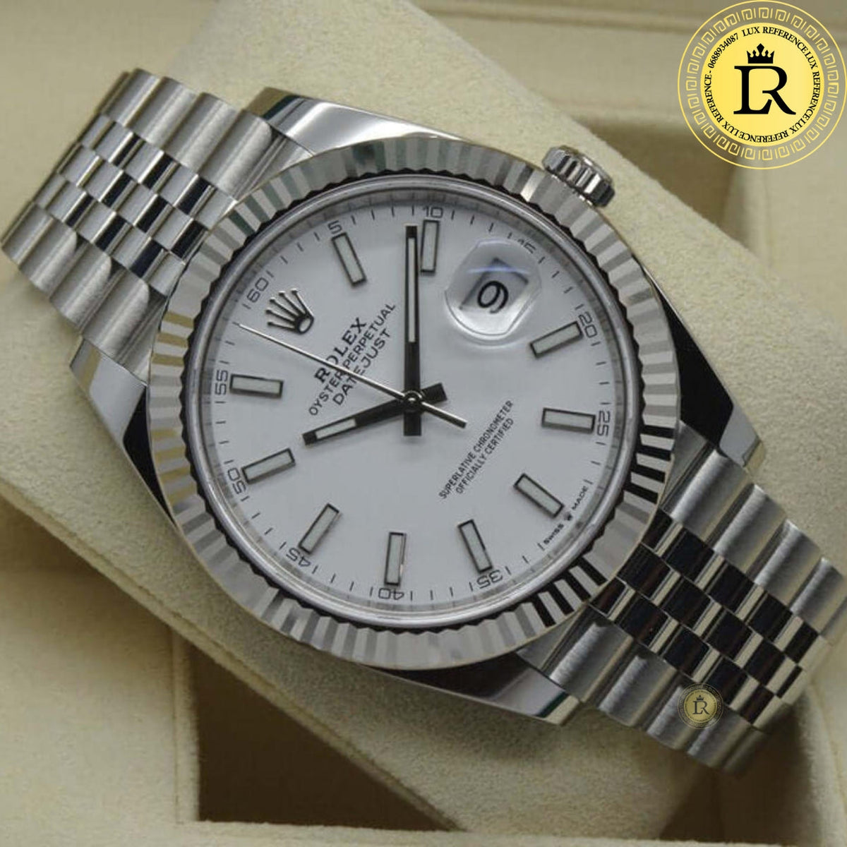 Meridian Classic Date 41 — White, Link Bracelet (Men's)