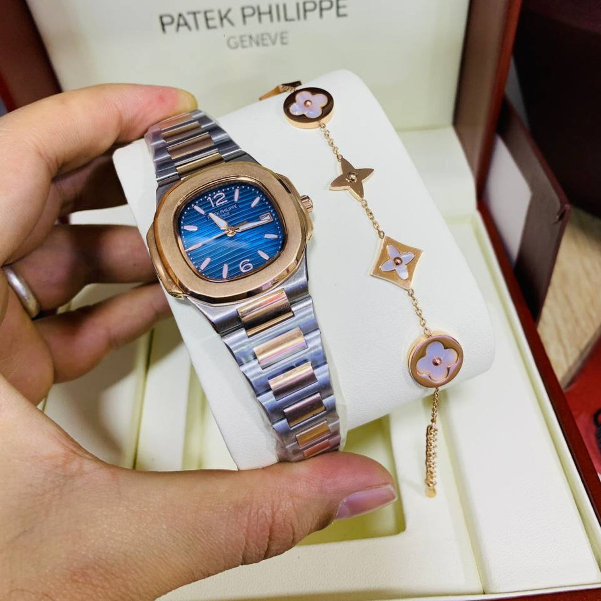 Meridian Prestige Dress Watch — Two-Tone, Blue Dial (Women's)