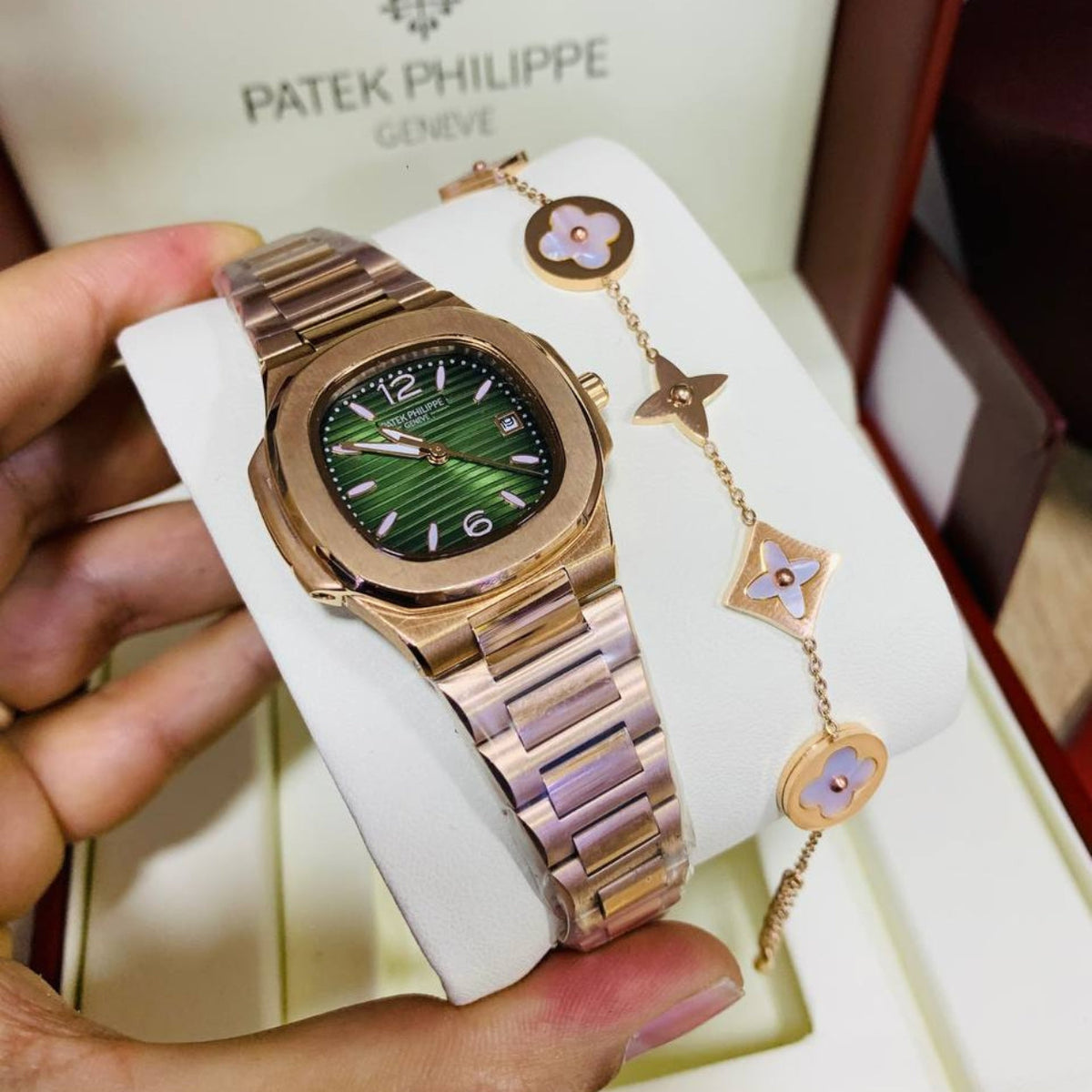 Meridian Prestige Dress Watch — Rose Gold, Green Dial (Women's)