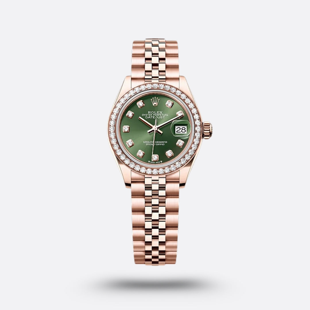 Meridian Classic Date — Lady, Olive Green, Diamonds, Rose Gold