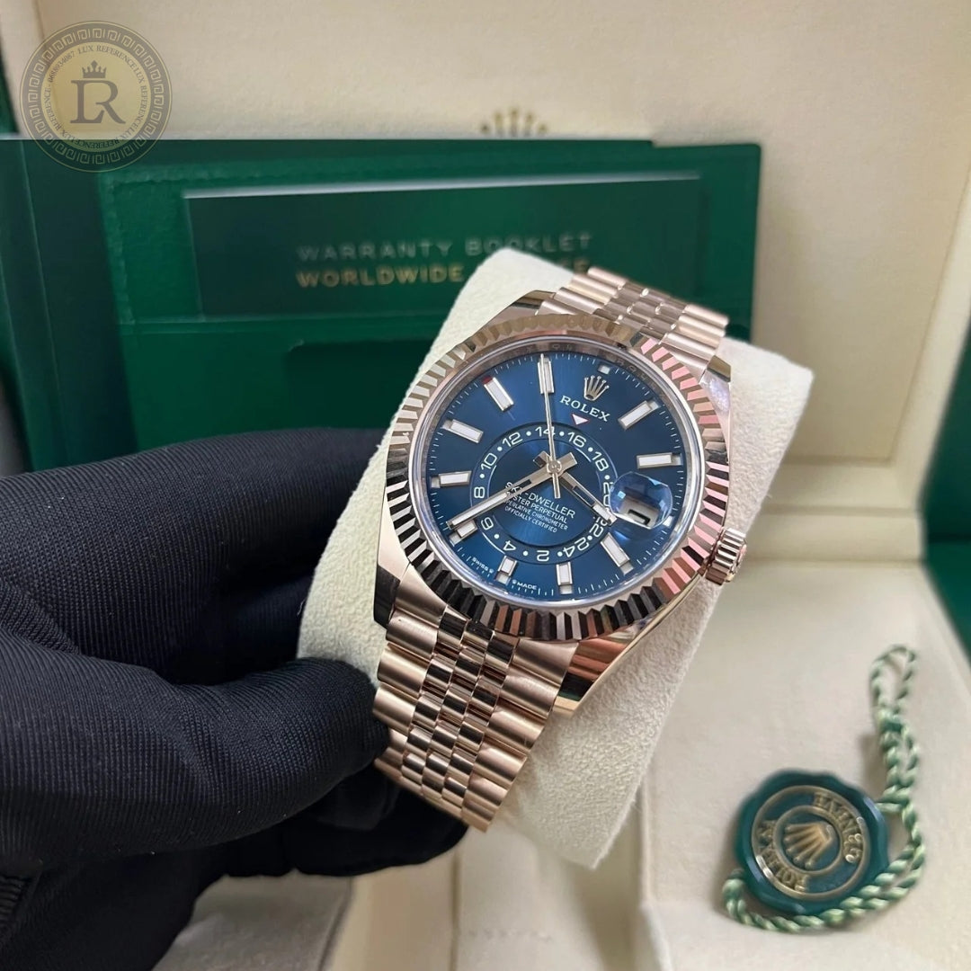 Meridian Dual-Time Pilot — Rose Gold, Blue Dial