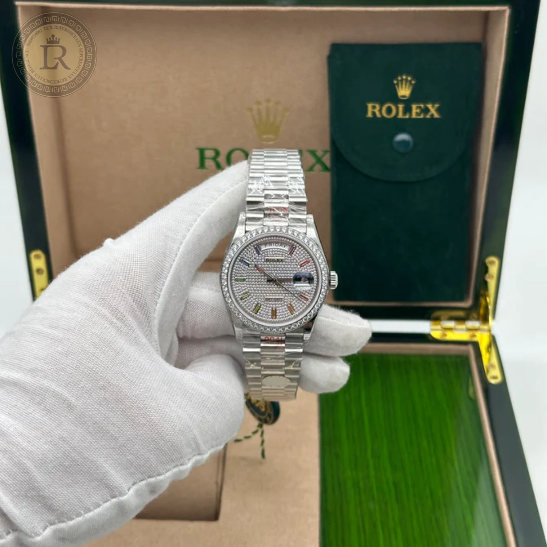 Meridian Presidential 36mm — White Gold, Pavé Diamonds