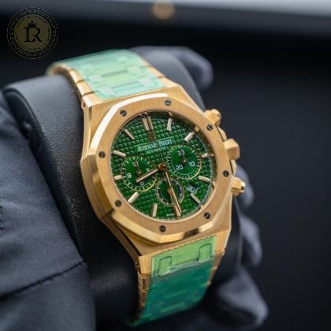 Meridian Octagon Sport Chronograph — Yellow Gold, Green Dial