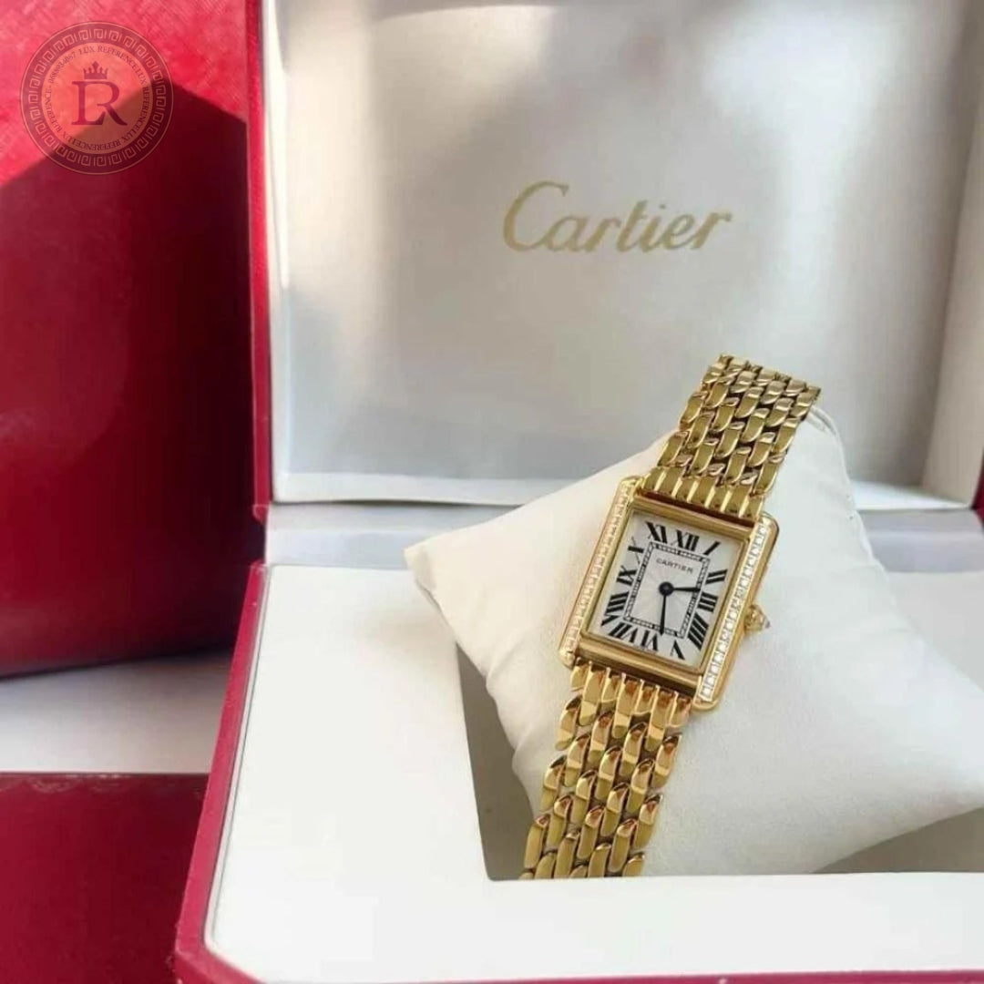 Meridian Cushion Dress Watch — Yellow Gold, Diamonds