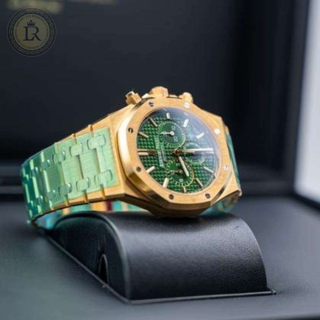 Meridian Octagon Sport Chronograph — Yellow Gold, Green Dial
