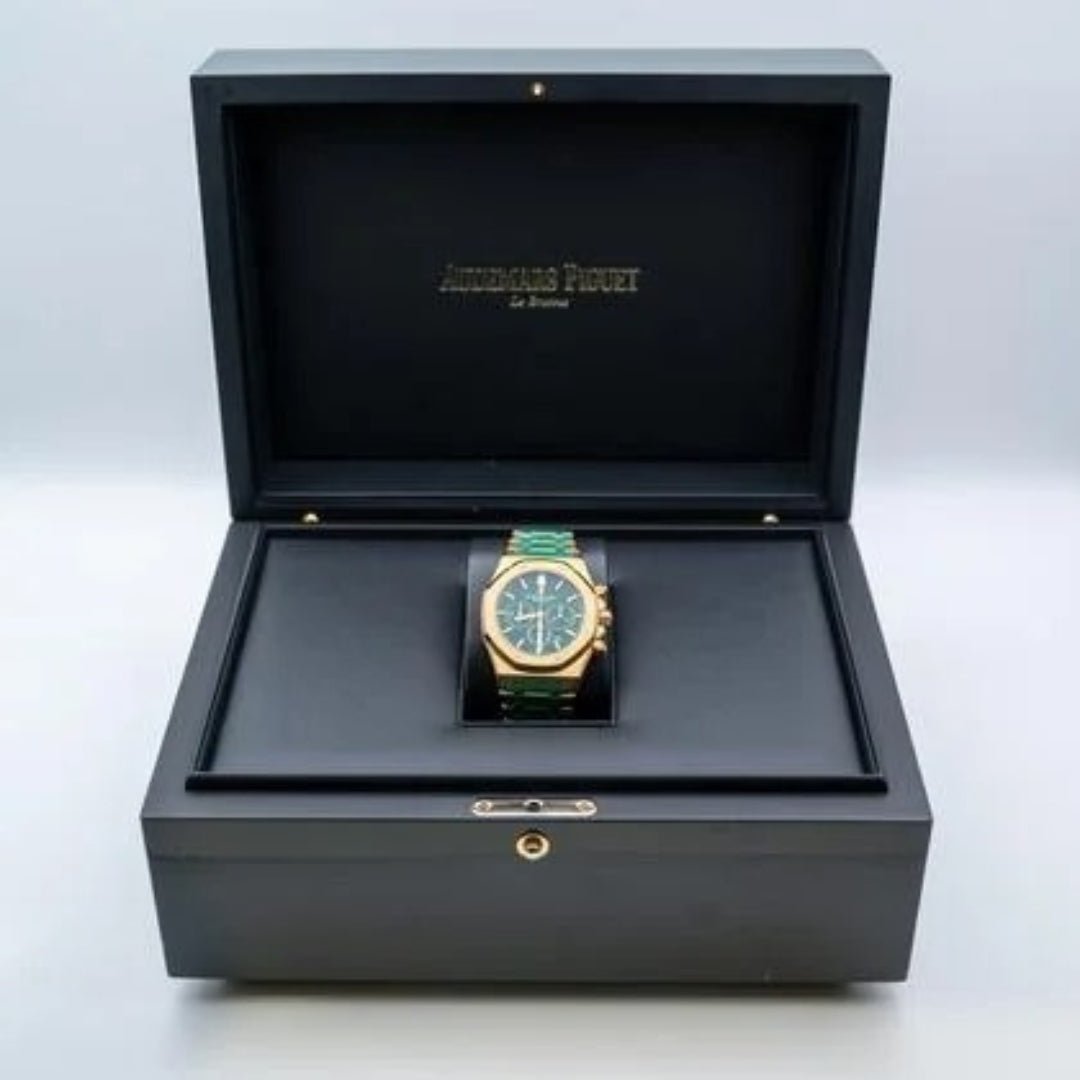Meridian Octagon Sport Chronograph — Yellow Gold, Green Dial