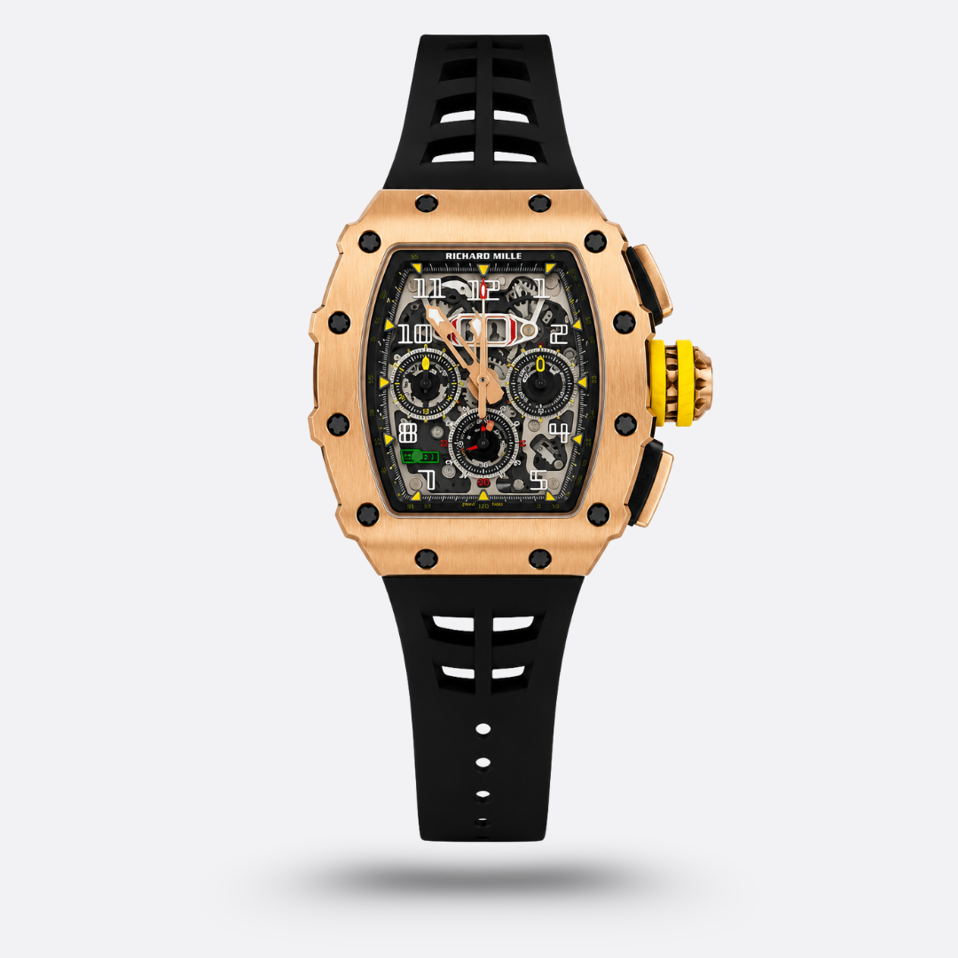 Meridian Skeleton Tonneau Sport — Rose Gold, Black Strap