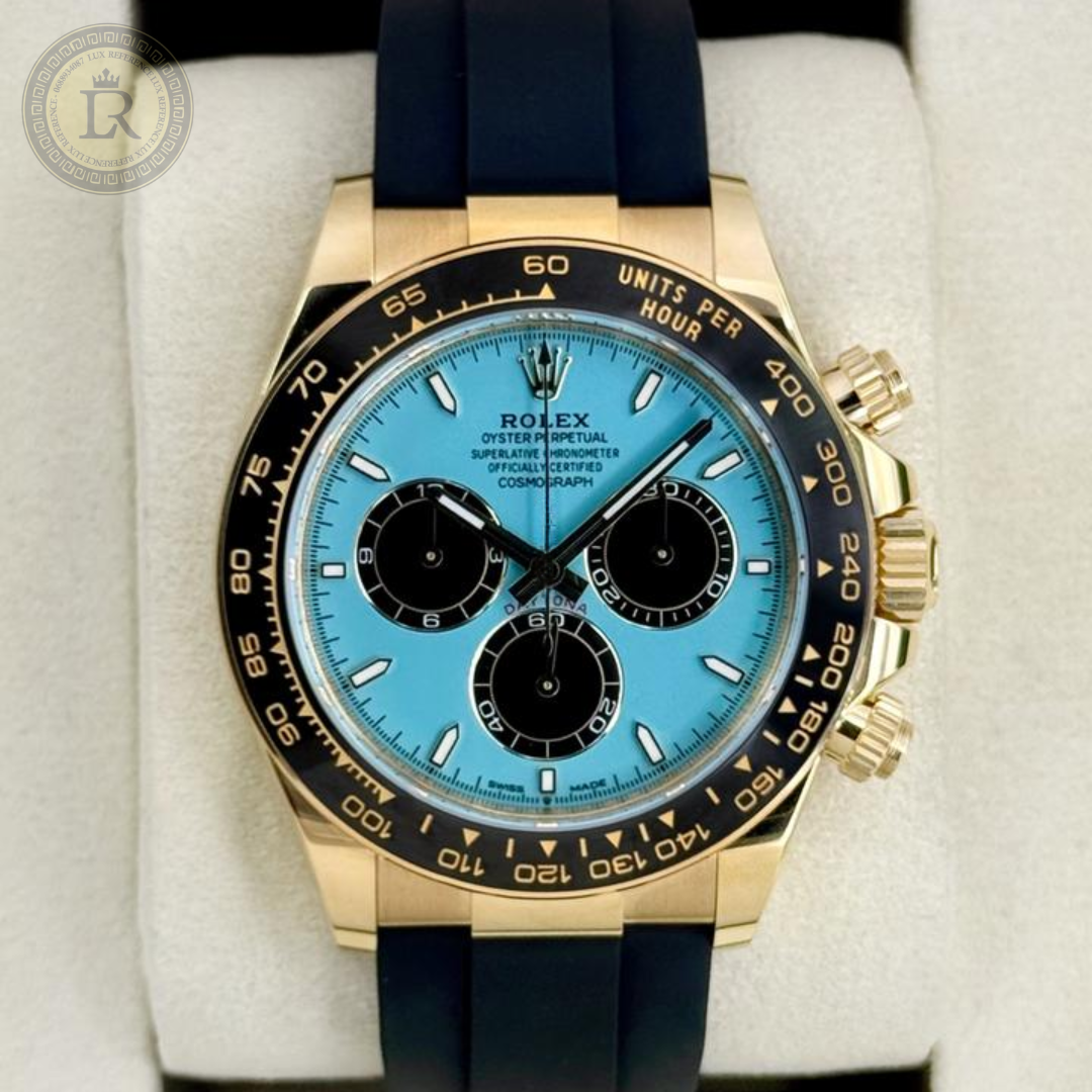 Meridian Racing Chronograph — Yellow Gold, Turquoise Dial