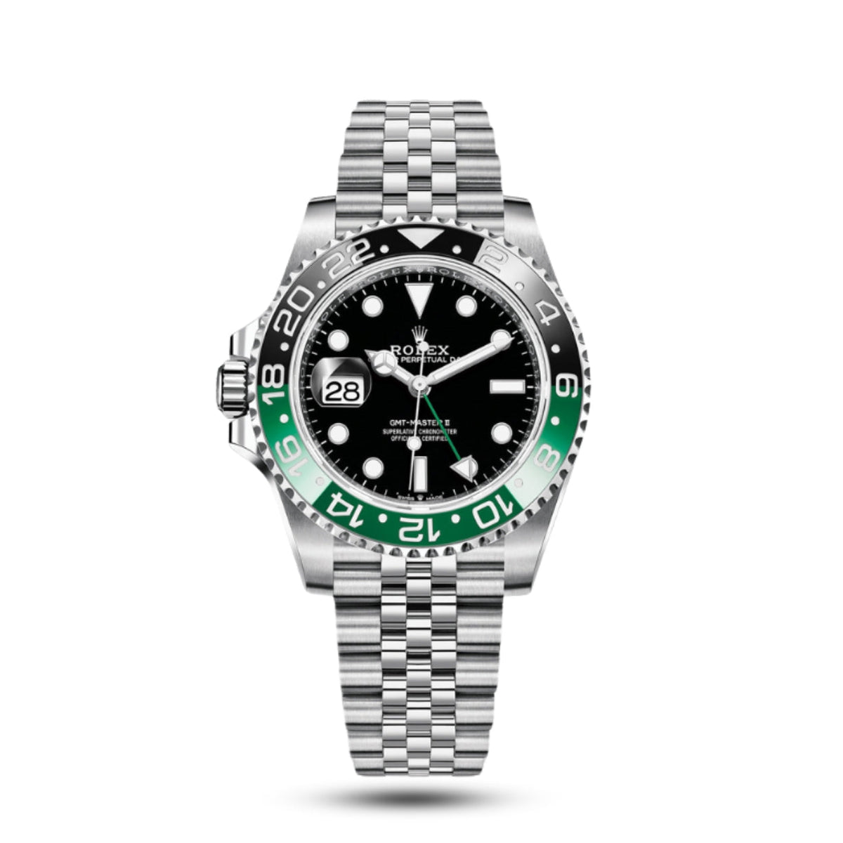 Meridian Classic Date — Green/Blue, Link Bracelet
