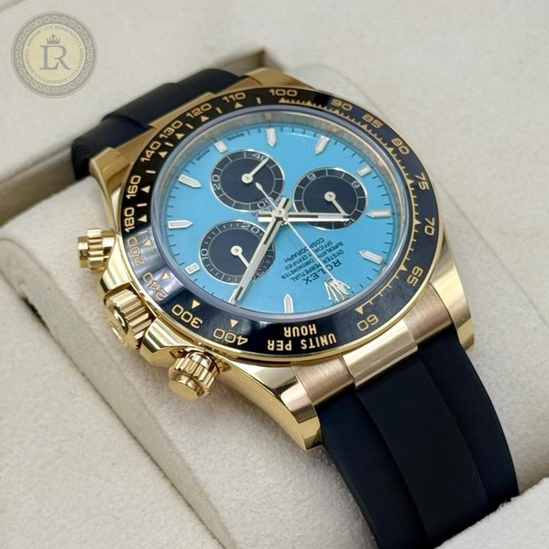Meridian Racing Chronograph — Yellow Gold, Turquoise Dial