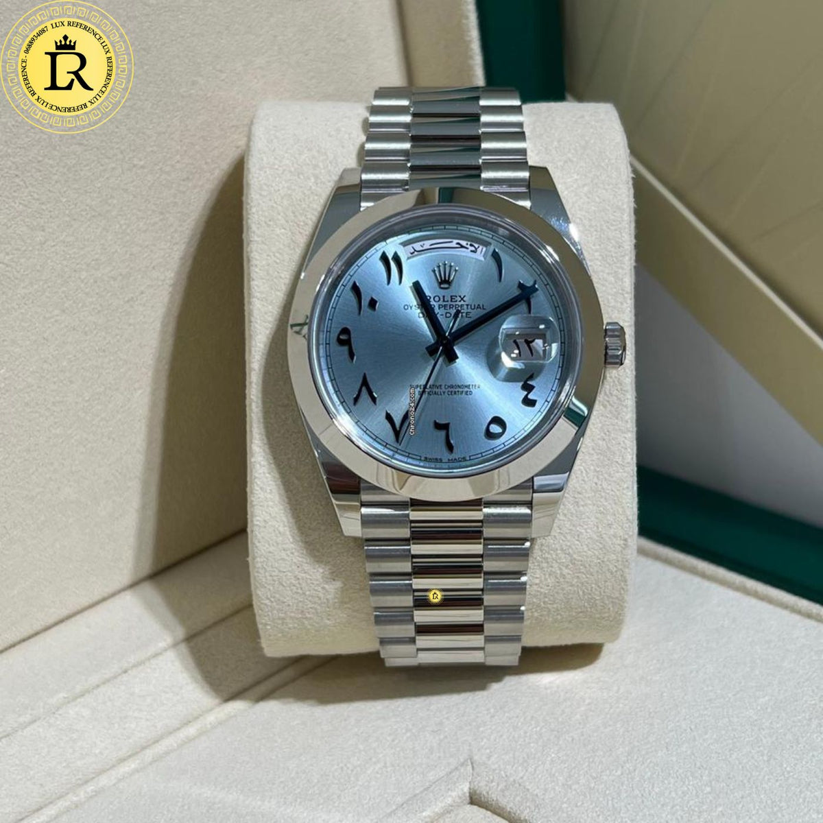 Meridian Presidential 40 Platinum — Ice Blue Dial