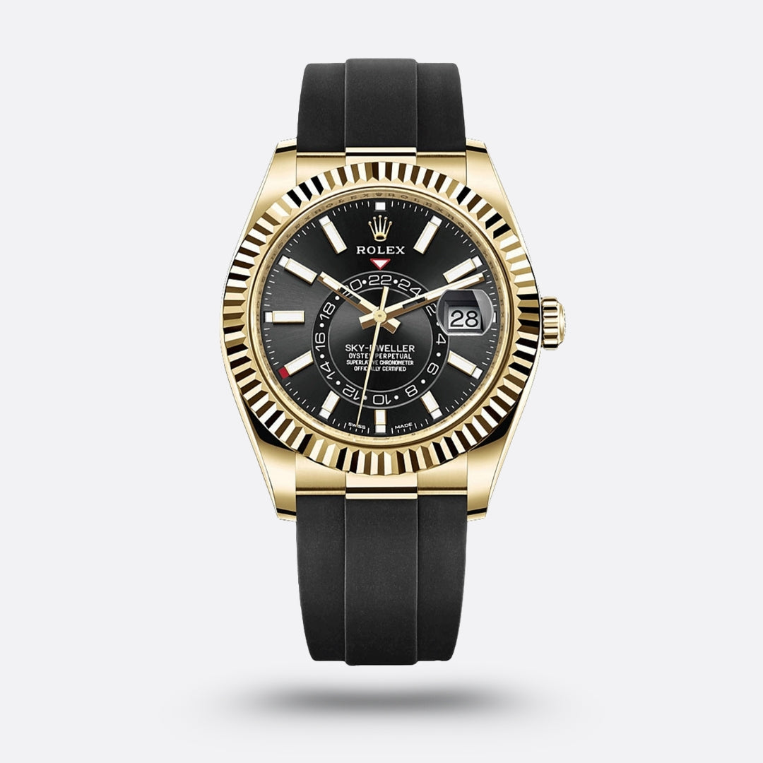 Meridian Dual-Time Pilot — Yellow Gold, Black Dial