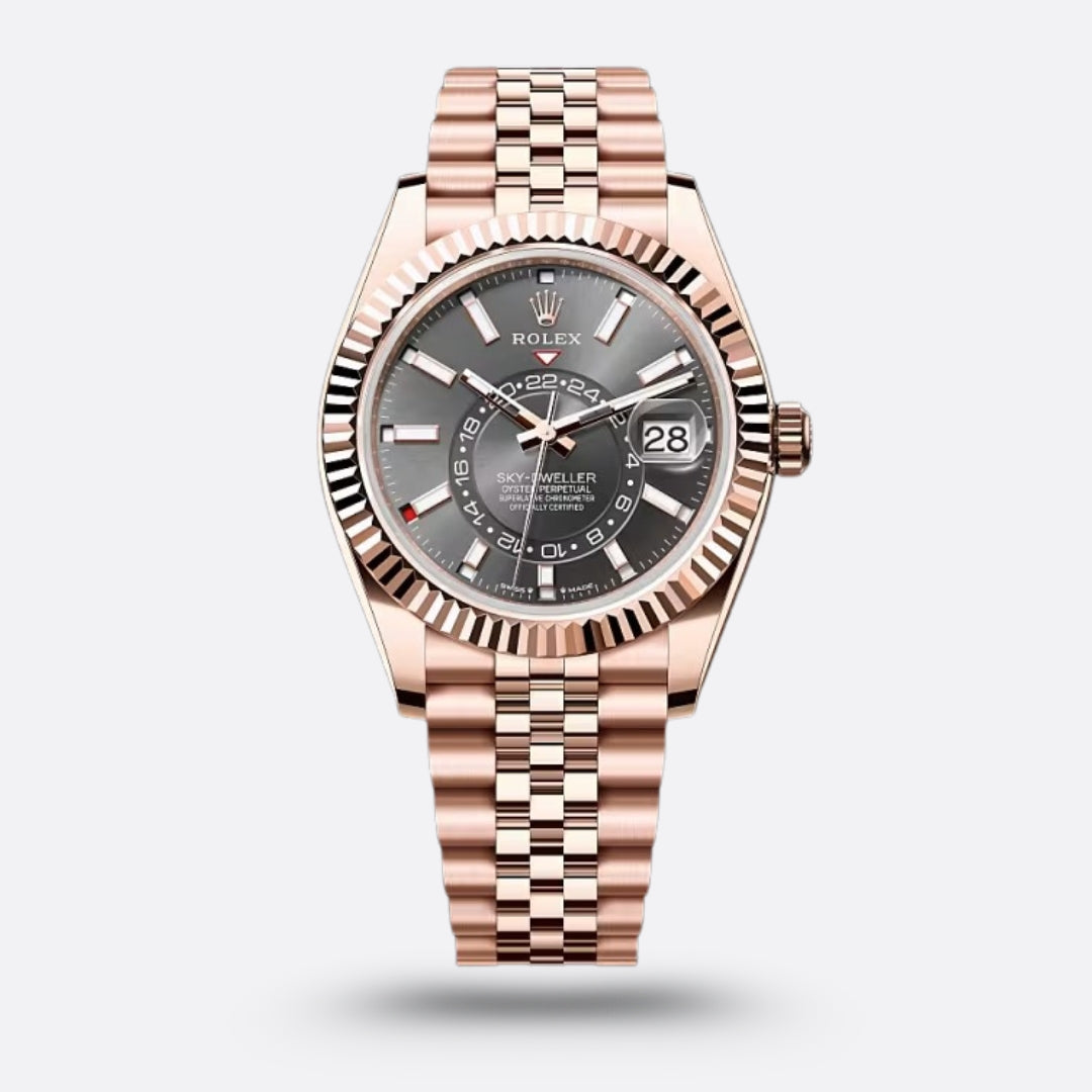 Meridian Dual-Time Pilot — Rose Gold, Grey Dial