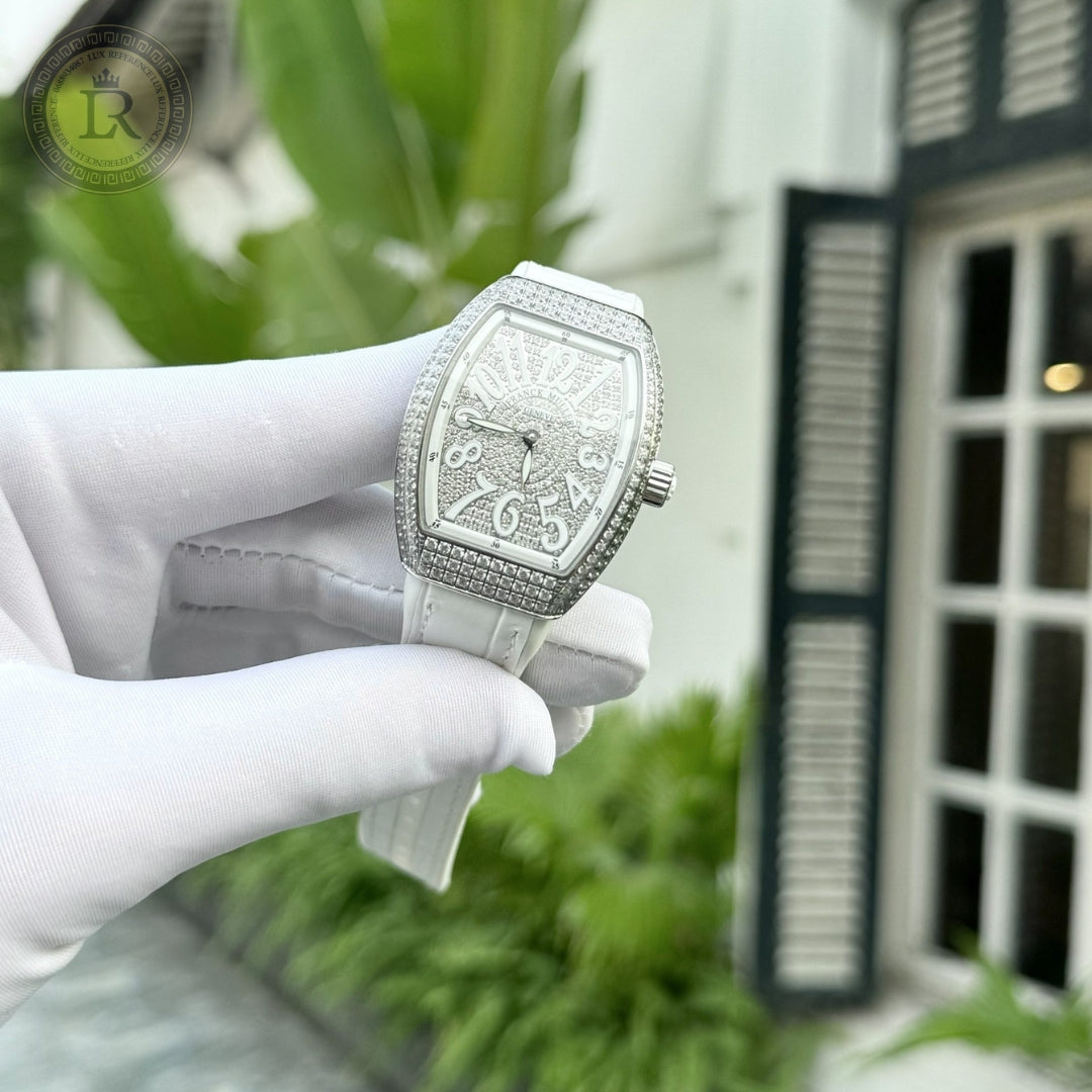 Meridian Curvex Dress — White, Diamonds