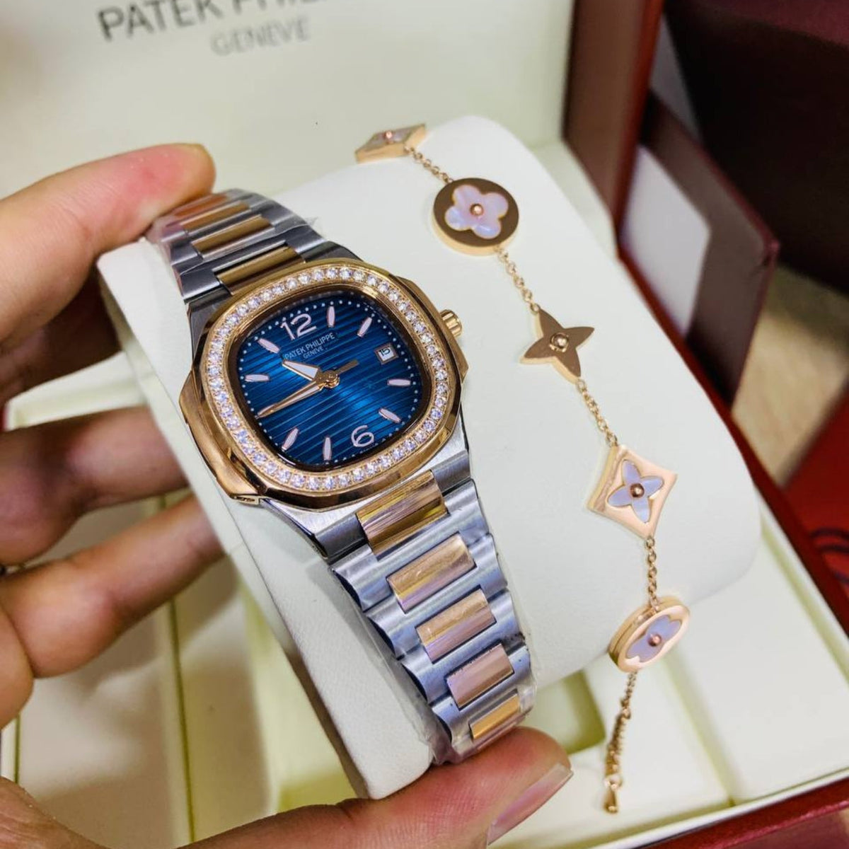 Meridian Prestige Dress Watch — Two-Tone, Blue Dial (Women's)