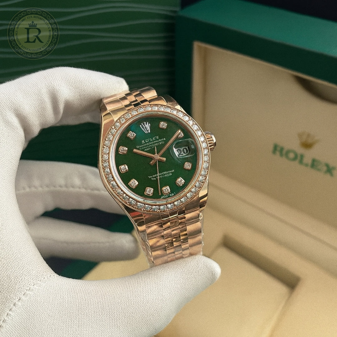 Meridian Classic Date — Lady, Olive Green, Diamonds, Rose Gold